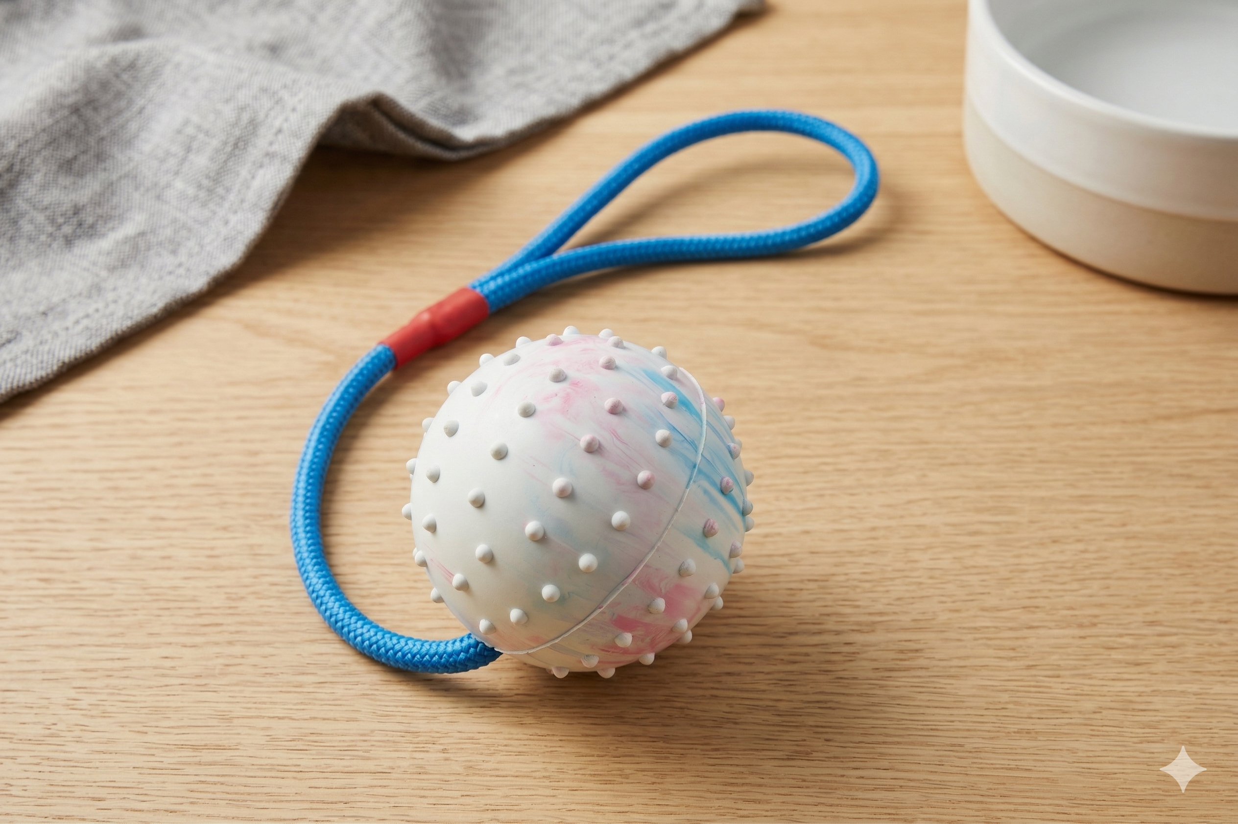 LIMITED LIFETIME WARRANTY - Eco-Friendly Dog Ball on Rope Tug Fetch Toy - Durable Non Toxic