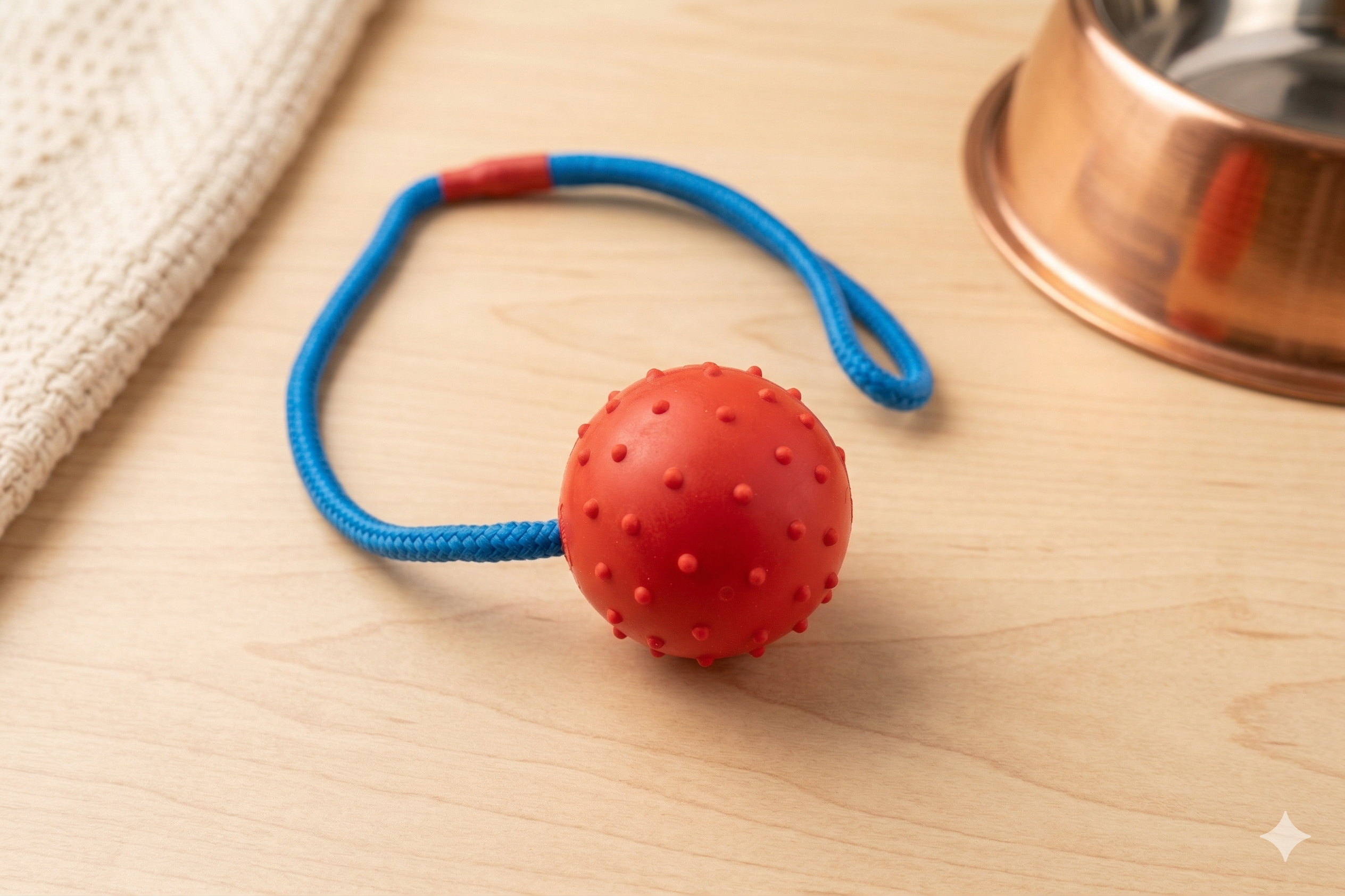 LIMITED LIFETIME WARRANTY - Eco-Friendly Dog Ball on Rope Tug Fetch Toy - Durable Non Toxic