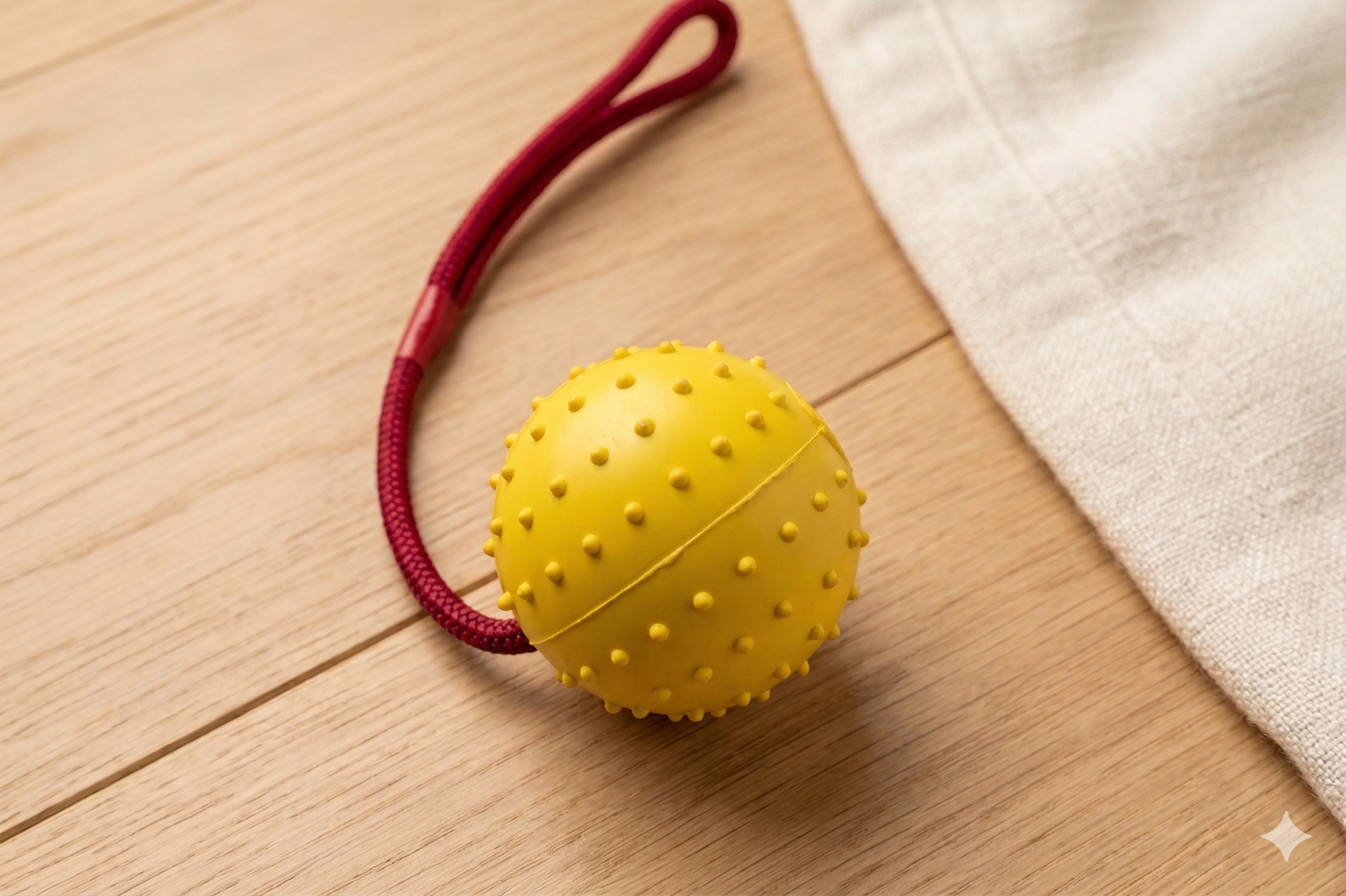 LIMITED LIFETIME WARRANTY - Eco-Friendly Dog Ball on Rope Tug Fetch Toy - Durable Non Toxic